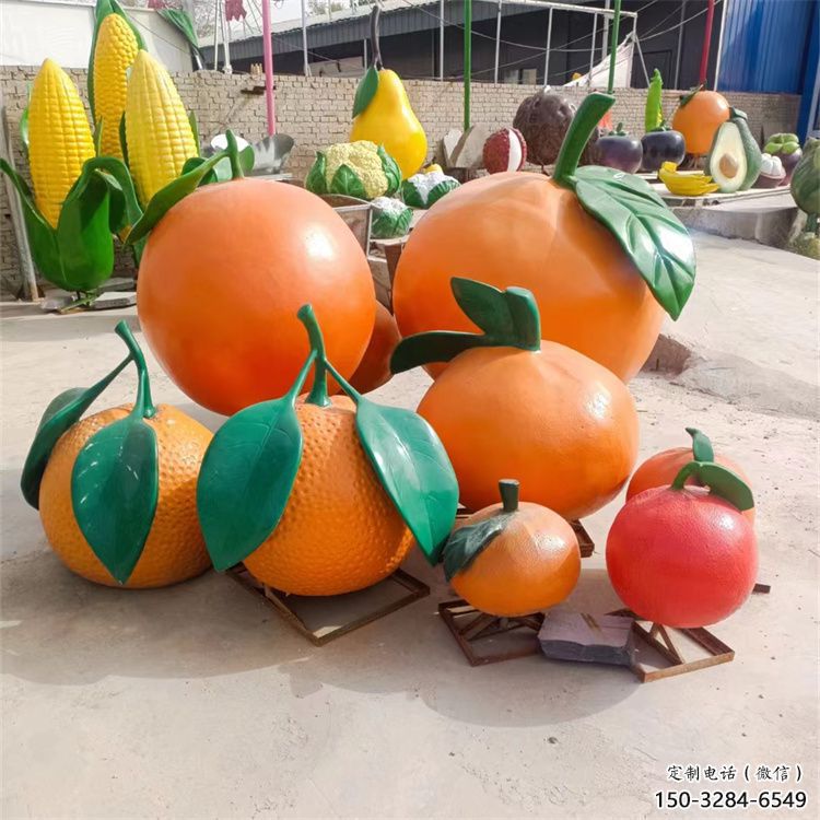 創(chuàng)意橙子雕塑 啞光景觀水果雕塑 公園雕塑