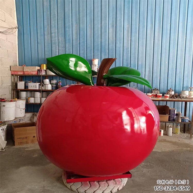 城市蘋(píng)果雕塑 風(fēng)景區(qū)彩繪雕塑 抽象擺件