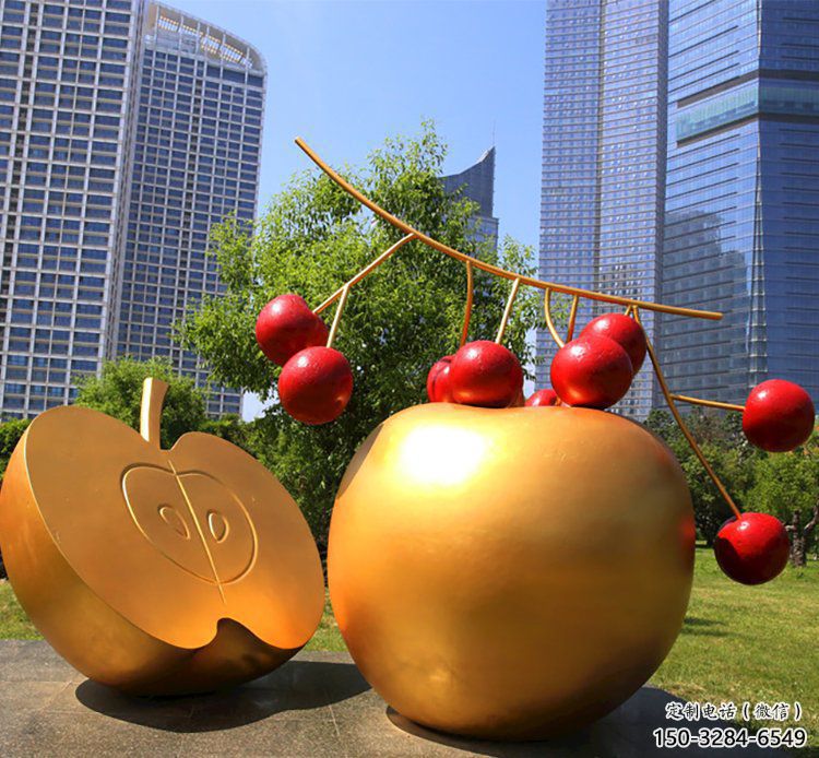 大型蘋果雕塑 步行街水果雕塑 仿真擺件