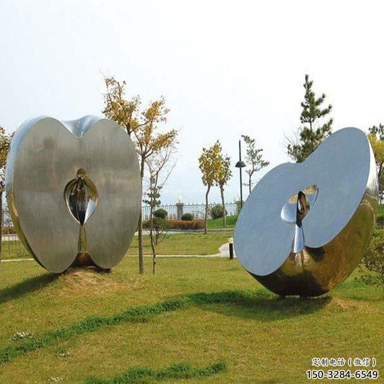 戶外蘋果雕塑 噴漆果蔬雕塑 燈光水果雕塑