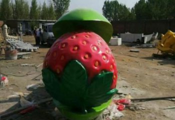 田間草莓雕塑 彩繪仿真雕塑 園林擺件