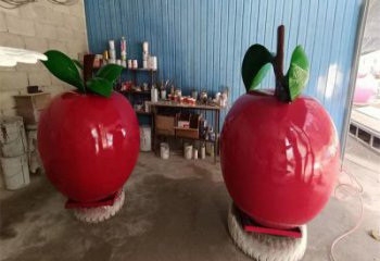 彩繪蘋果雕塑 大型城市雕塑 商業(yè)街?jǐn)[件
