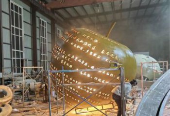 街道蘋果雕塑 現代景觀水果雕塑 彩繪果蔬雕塑