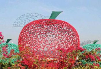 鏤空蘋果雕塑 廣場水果雕塑 門口小品