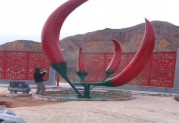 門口辣椒雕塑 售樓處仿真雕塑 彩繪小品