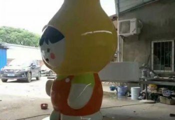 幾何雪梨雕塑 庭院仿真雕塑 彩繪擺件