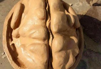 幾何核桃雕塑 庭院仿真雕塑 彩繪擺件