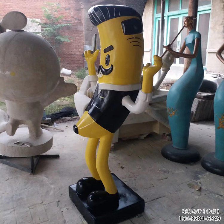 風景區香蕉雕塑 售樓處廣場雕塑 彩繪擺件