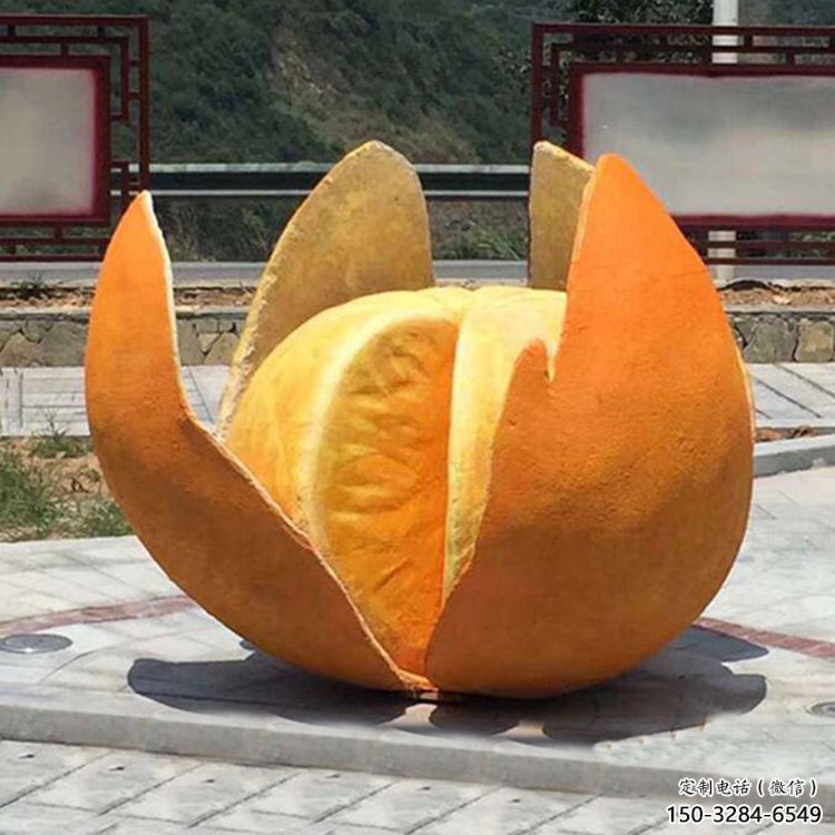 檸檬雕塑，水果仿真擺件，公園廣場(chǎng)雕塑 (5)