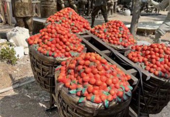 大型荔枝雕塑 歐式步行街擺件 彩繪雕塑