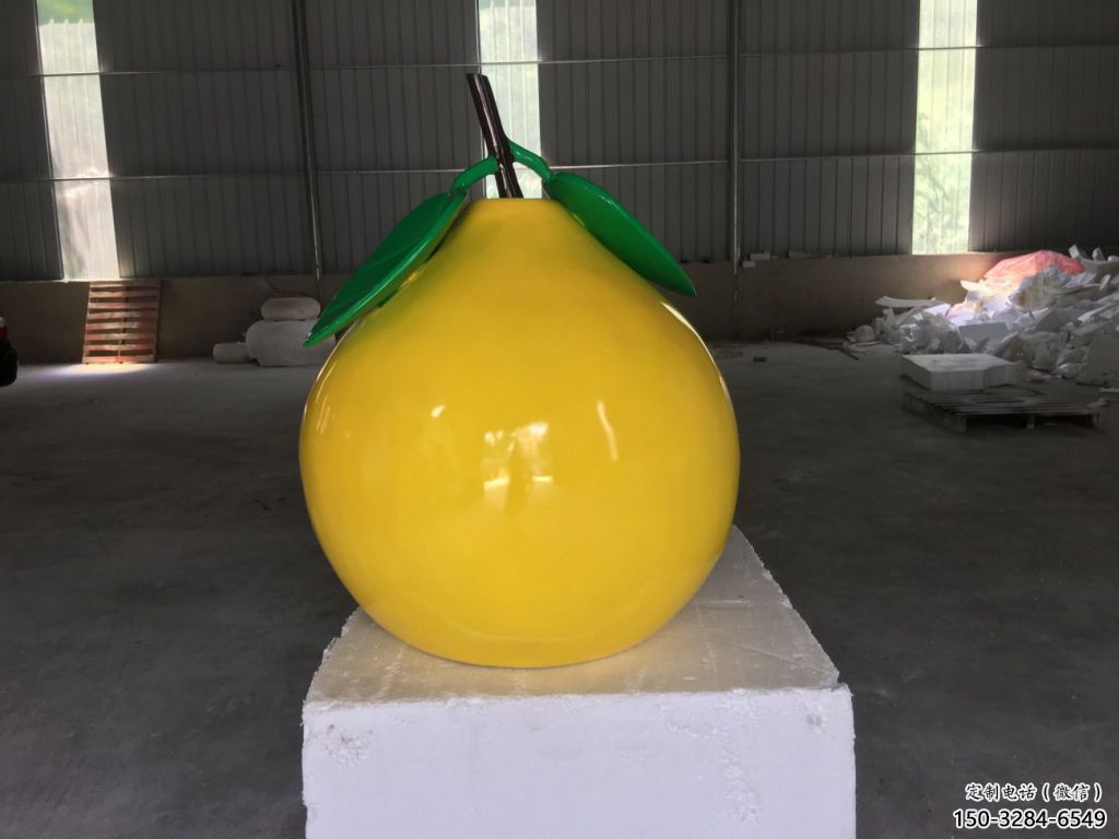 房地產柚子雕塑 現代景觀水果雕塑 幾何果蔬雕塑