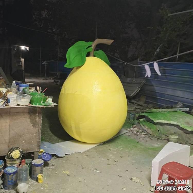 柚子雕塑 景觀美陳果蔬雕塑 噴漆水果雕塑