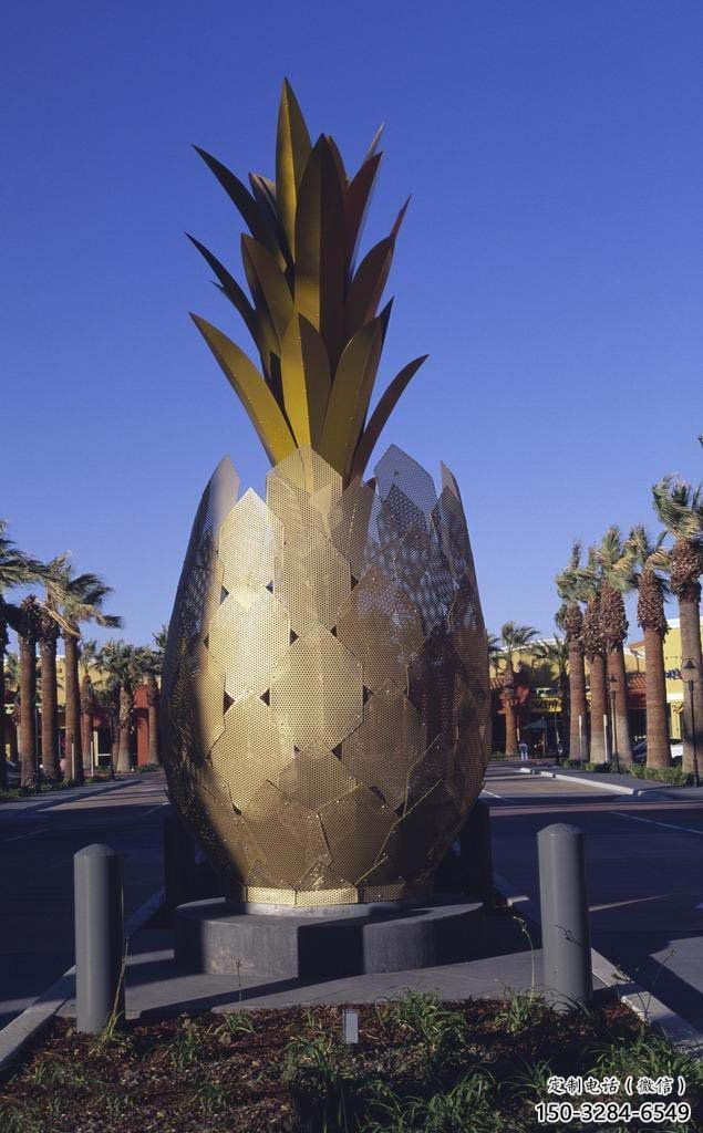 商業街菠蘿雕塑 烤漆果蔬雕塑 彩繪水果雕塑