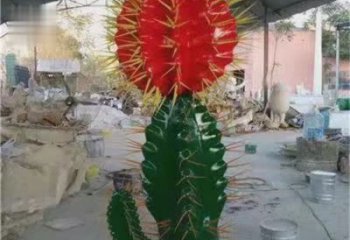 農村仙人掌雕塑 抽象藝術花卉雕塑 烤漆植物雕塑
