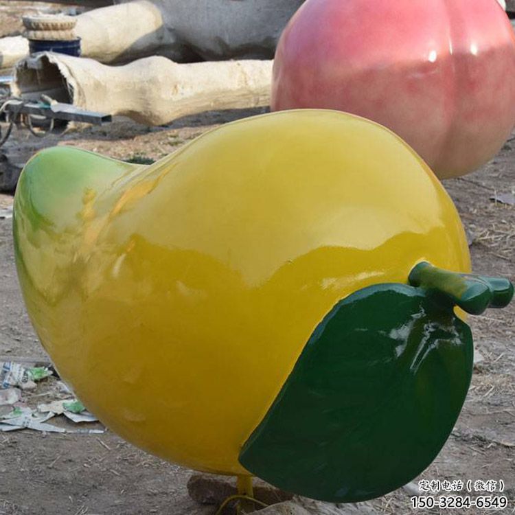 戶外芒果雕塑 噴漆果蔬雕塑 燈光水果雕塑