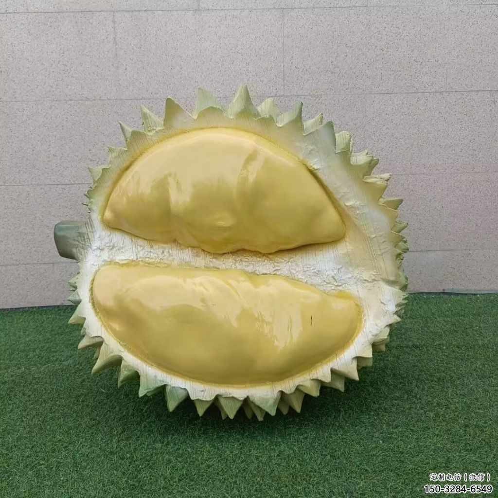 公園榴蓮雕塑 鏡面公園果蔬雕塑 景觀場(chǎng)水果雕塑