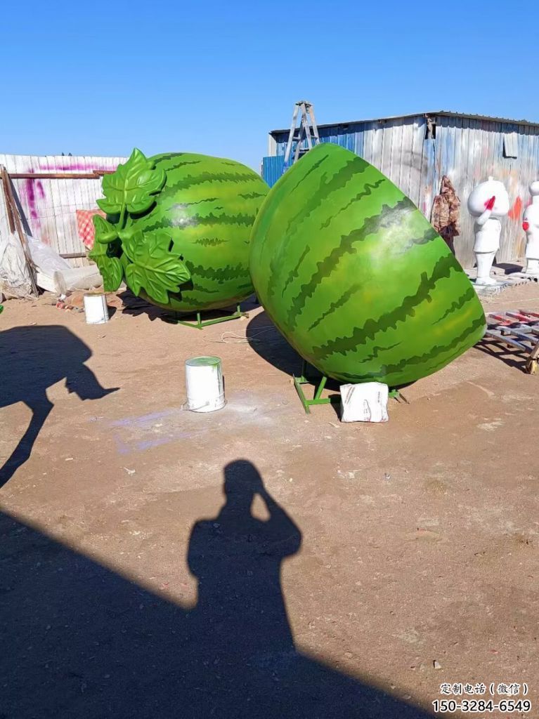 創意西瓜雕塑 步行街店門口雕塑 果蔬小品