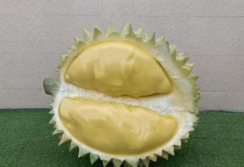 仿真榴蓮雕塑 現(xiàn)代果蔬雕塑彩繪水果雕塑