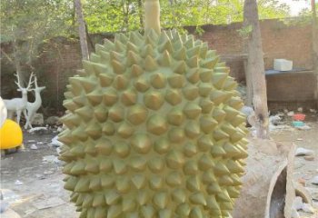 街頭榴蓮雕塑 大型別墅區(qū)果蔬雕塑 鋼管水果雕塑