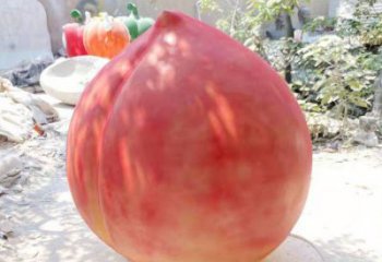 廣場(chǎng)水蜜桃雕塑 抽象果蔬雕塑 烤漆水果雕塑