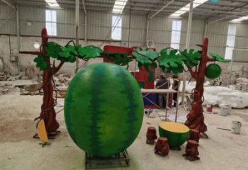 商業(yè)街西瓜雕塑 售樓處雕塑 果蔬擺件
