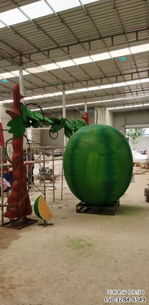 園林西瓜雕塑 城市廣場雕塑 步行街?jǐn)[件