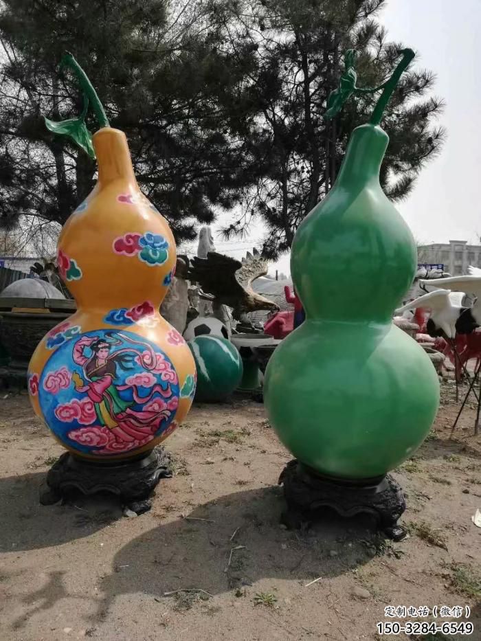 賓館葫蘆雕塑 烤漆大型雕塑 歐式植物雕塑