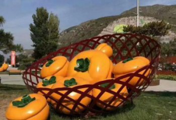 店門口柿子雕塑 創(chuàng)意景觀雕塑 仿真擺件