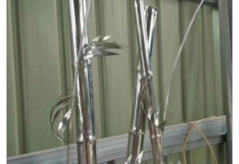 彩繪竹子雕塑 懸空餐飲店竹類雕塑 街頭植物雕塑