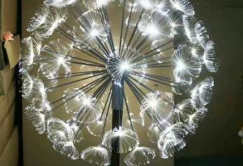 蒲公英雕塑 抽象藝術植物雕塑 烤漆花卉雕塑