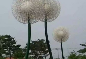 蒲公英雕塑 景觀美陳花卉雕塑 噴漆植物雕塑