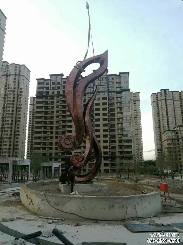 鏡面樹葉雕塑 烤漆大型植物雕塑 仿真花卉雕塑