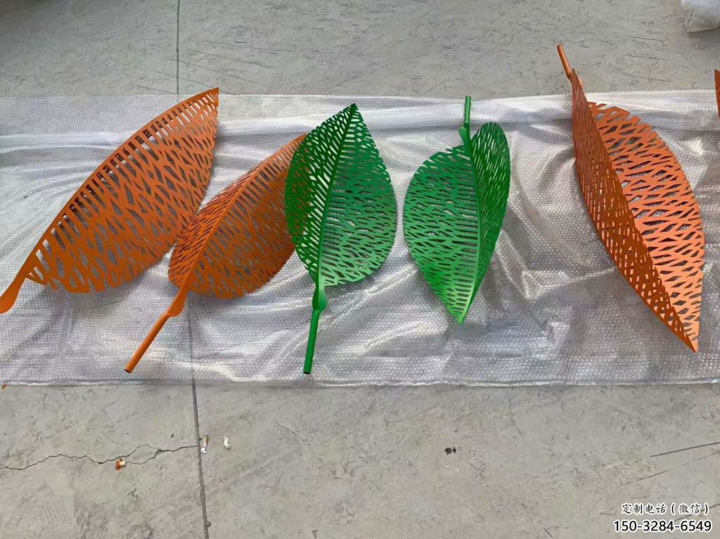 樹葉雕塑 景觀美陳花卉雕塑 噴漆植物雕塑