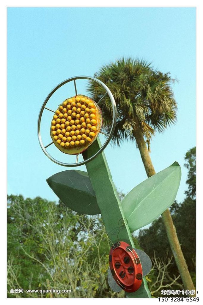 酒店向日葵雕塑 景觀美陳花卉雕塑 現(xiàn)代花朵雕塑