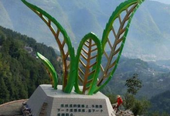 草地樹(shù)葉雕塑 現(xiàn)代校園花卉雕塑 大型植物雕塑