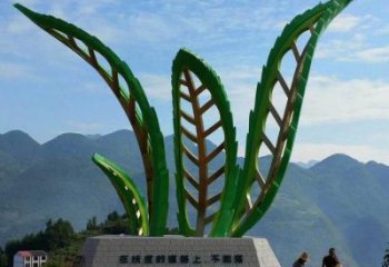 大門(mén)口樹(shù)葉雕塑 發(fā)光公園花卉雕塑 仿真植物雕塑