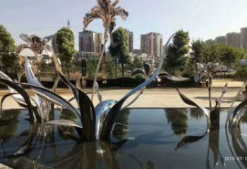 百合花雕塑 仿真景觀植物雕塑 烤漆花卉雕塑