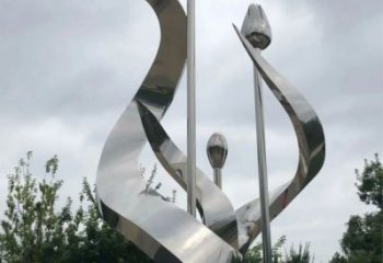 商業街百合花雕塑 烤漆花卉雕塑 彩繪植物雕塑