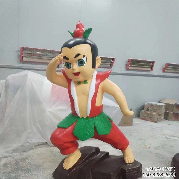 彩繪葫蘆娃雕塑廠 卡通雕塑 步行街?jǐn)[件