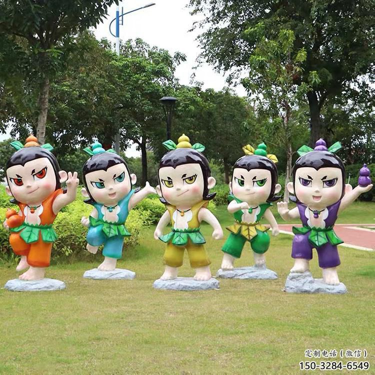 卡通葫蘆娃雕塑生產(chǎn) 店門口園林雕塑 動漫小品