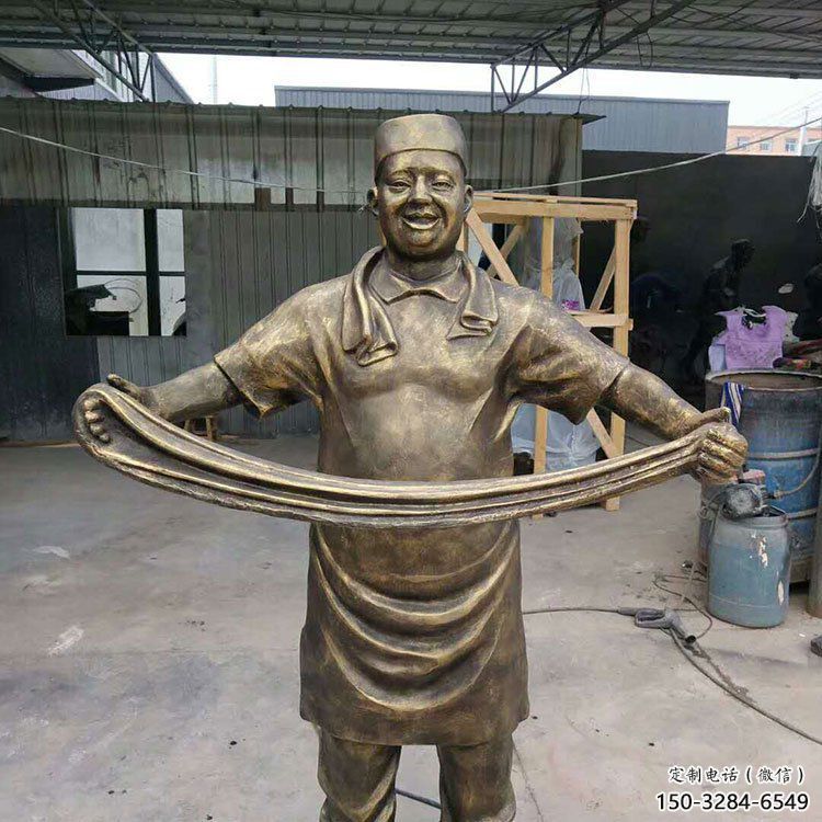 鍛造廚師雕塑 懸空餐飲店卡通雕塑 戶外動漫雕塑