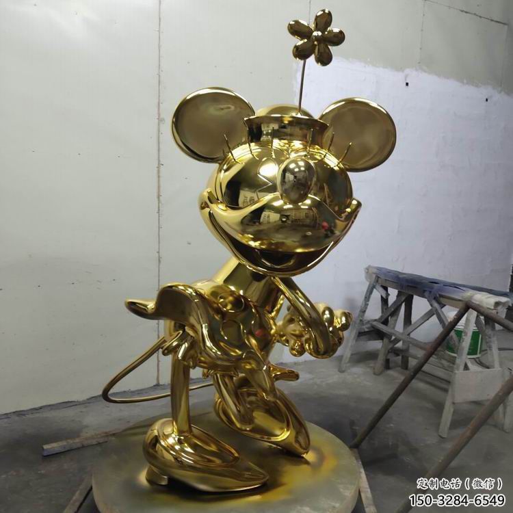 房地產(chǎn)米奇雕塑 現(xiàn)代景觀動漫雕塑 幾何卡通雕塑