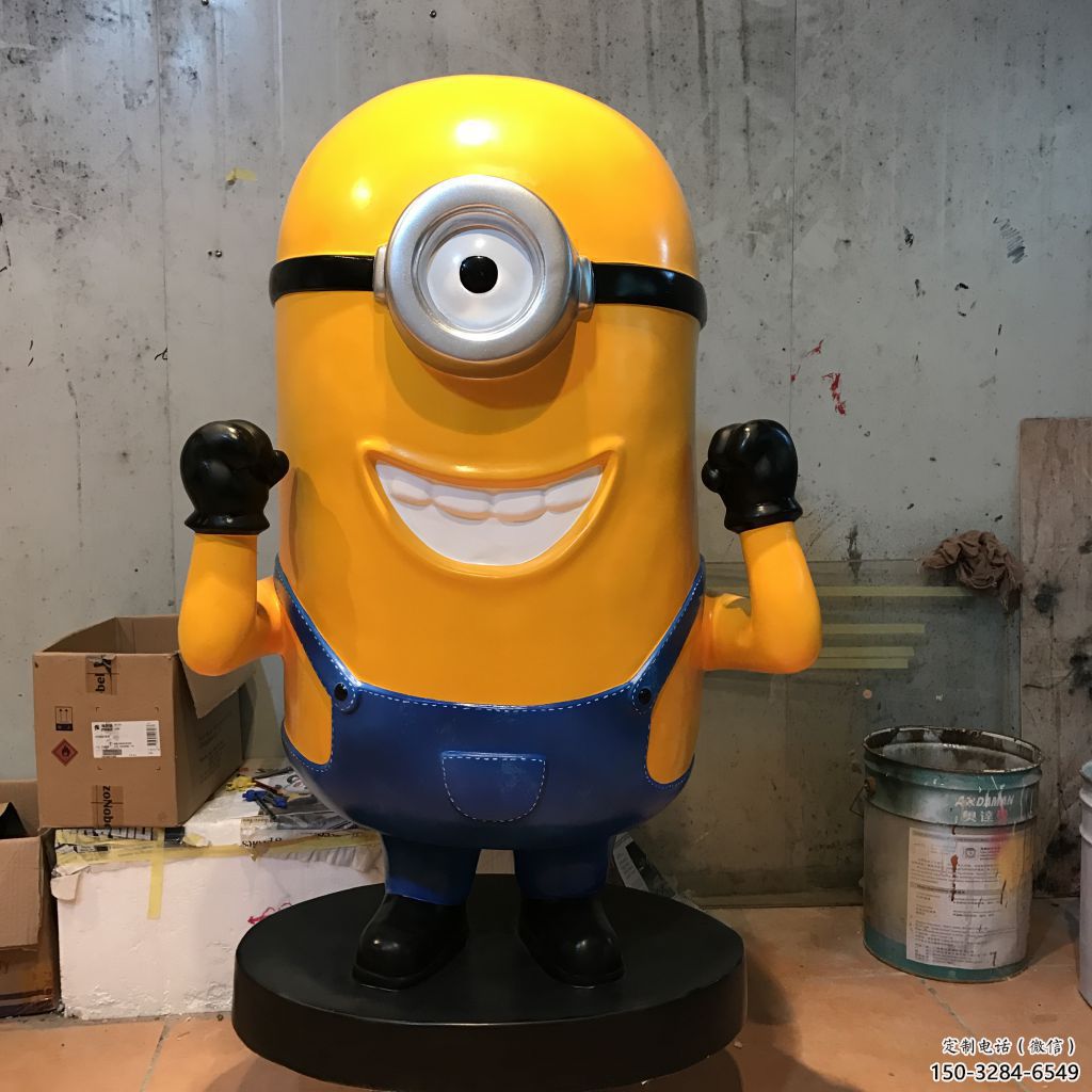 大型小黃人雕塑 歐式步行街動(dòng)漫雕塑 彩繪卡通雕塑
