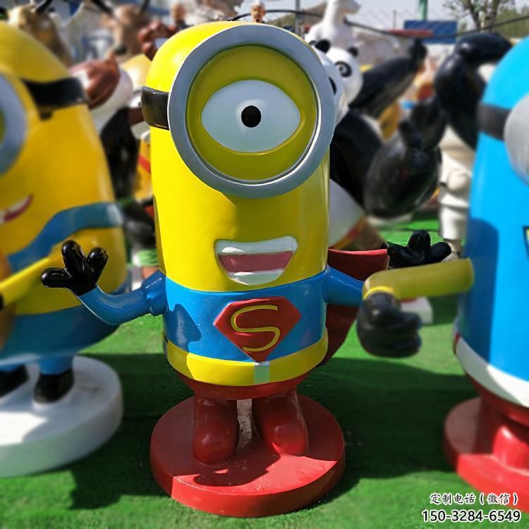 商業街小黃人雕塑 烤漆卡通雕塑 彩繪動漫雕塑