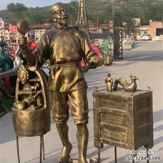 彩繪小販雕塑 民俗雕塑 步行街擺件