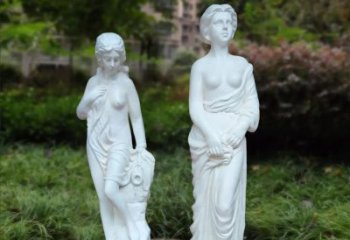 仿古仕女雕塑 庭院彩繪雕塑 田間小品