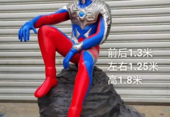 商場(chǎng)超人雕塑 卡通雕塑 店門口小品