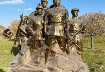 村口紅軍雕塑 啞光革命雕塑 公園抗戰(zhàn)雕塑