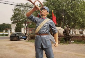 廣場紅軍雕塑 抽象革命雕塑 烤漆抗戰(zhàn)雕塑