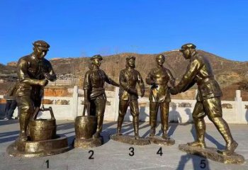 戶外紅軍雕塑 噴漆革命雕塑 燈光抗戰雕塑